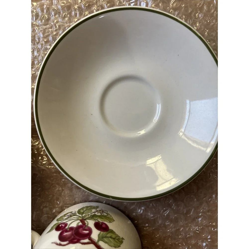 Tiffany & Co Staffordshire Gardens Tea Cup Saucer Pair Berries Made in England